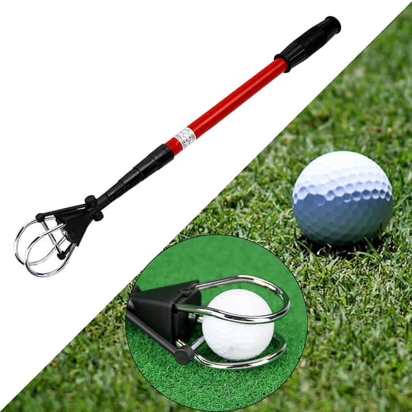 Golfboldopsamlingsværktøj Saver Putter Grip Retriever Rød Sort