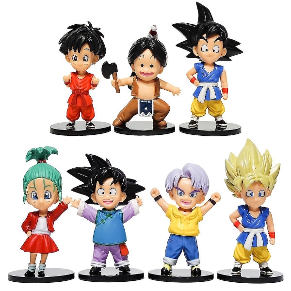 Figurleksaker anime actionfigur modell present barn samlarfigur 10 cm set om 7