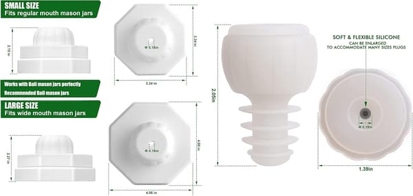 4-pack universell vakuumförseglare för masonburkar och vakuumvinflaska