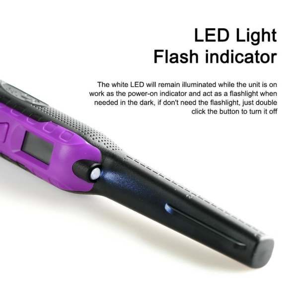 Metalldetektor, LED-display Metalldetektor Pinpointer, Handhållen Pinpointer Metalldetektor, IP68 Helvattentät Under