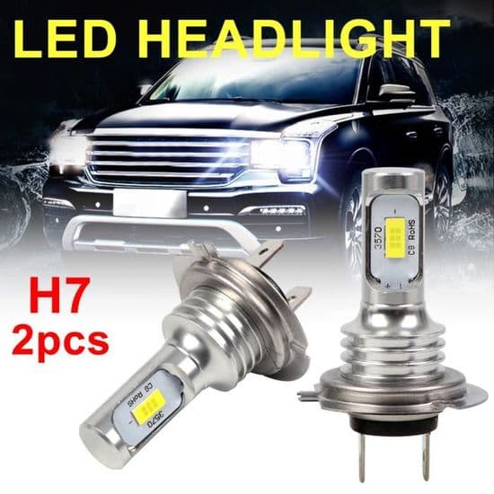 2 pcs LED Headlight Bulbs, H7-6000K White 10000LM - Headlight Conversion Kit