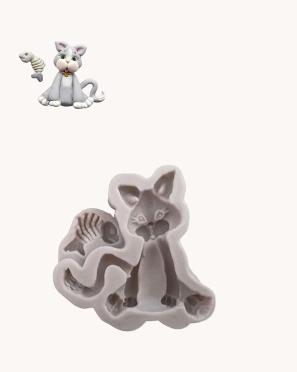 Kissa ja kala silikonimuotti multifärg multicolor