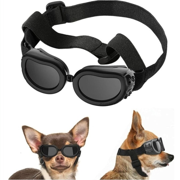 Dog Sunglasses UV Protection Glasses, Windproof and Anti-Fog Dog Glasses and Waterproof Dog Glasses with Strap