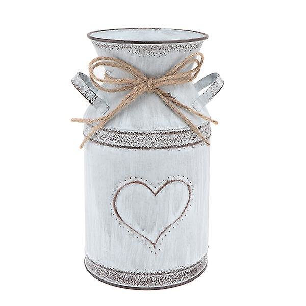 1 st Plantkruka Järnhjärta Mönster Växtställ Elegant Blomkruka Järnvas Silver 19,5X9,5cm