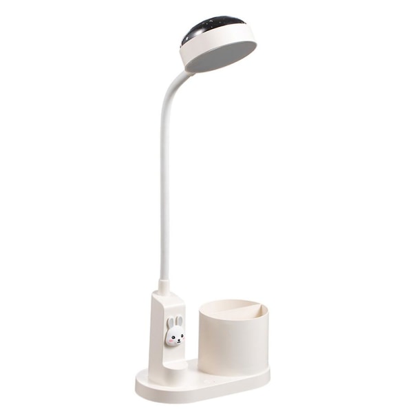 Barnebordlampe med pennholder, justerbar LED-lampe med oppladbart batteri