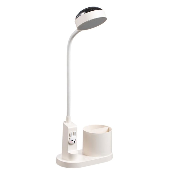 Bordlampe for barn, bordlampe med penneholder, automatisk fargeskiftende nattbordslampe, justerbar oppladbar LED-leselampe for barn