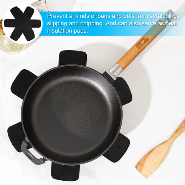 6-piece Pan Protector Set, Pan and Pot Protectors, Trivets, Separator Spacers, 3 Sizes (26/35/38cm)