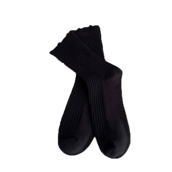 Damstrumpor, casual stickad bomull Bekväm Andas Coola klänningssockor för flickor 6-pack