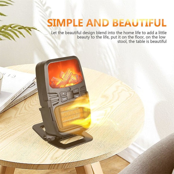 Flame Heater Small Conditioning Portable Heater Mini Multi-function Heater Black Black