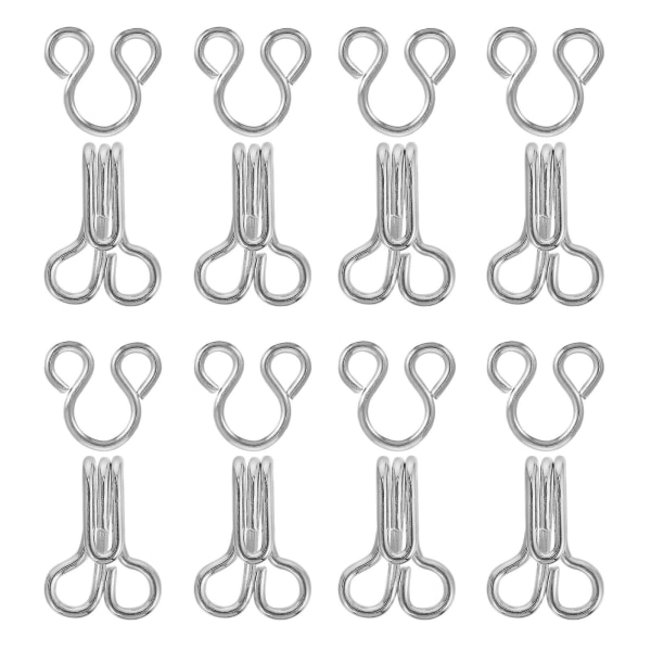 200 par Metal S Krokar Underkläder Osynligt spänne tröja Metal Spänne Klänning ButtonSilver1X0,7cm Silver 1X0.7cm
