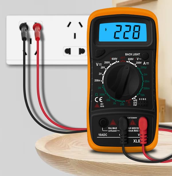 Digital LCD-multimeter, højkvalitets voltmeter, amperemeter, ohmmeter