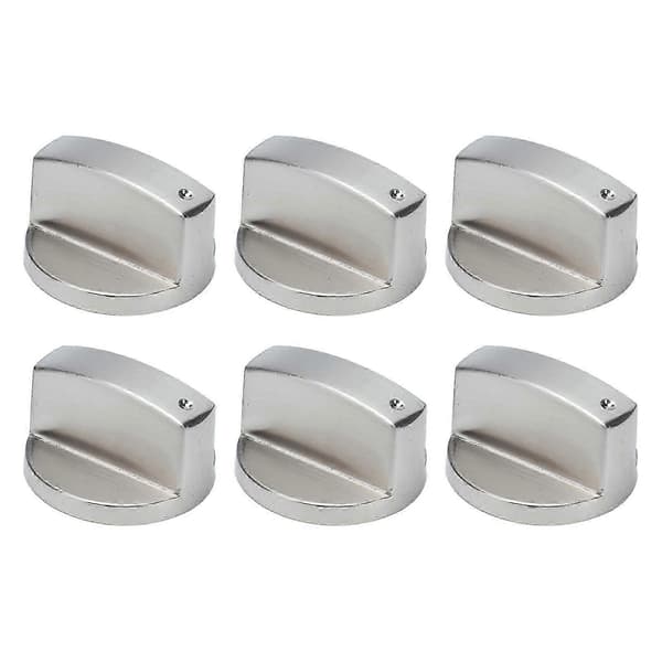 6 Pieces 8mm Rotary Knobs Zinc Alloy Control Knobs Replacement for Kitchen Stove Gas Cooktop Microwave Oven