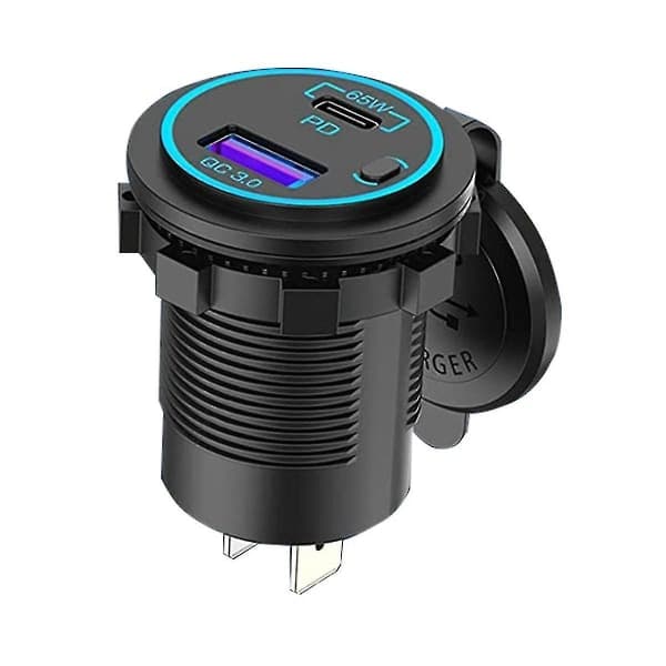 2025-65w Pd 12v Usb Socket For Laptop Usb C Car Charger Socket Waterproof Adapter For-fg