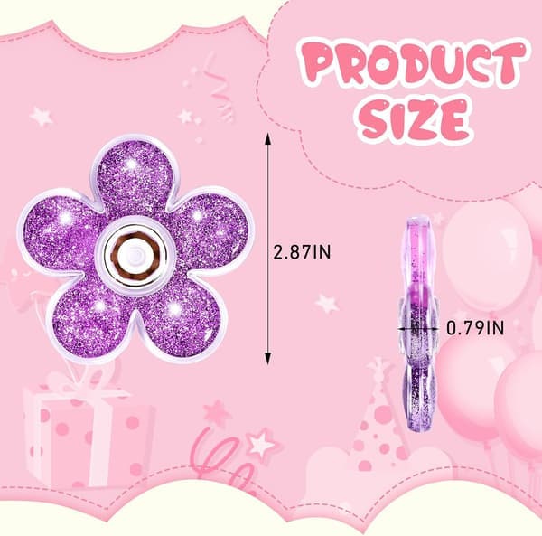 Glitter Fidget Spinners – 5-pack sensoriska stresslindringsleksaker för barn och tonåringar