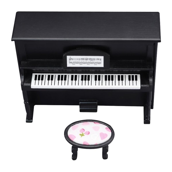 1 Sæt Mini Træ Klaver Børn Leg Pretend Klaver Legetøj Mini Hus Dekorativt Klaver Sort 13.3X9.8X5.5CM Black 13.3X9.8X5.5CM