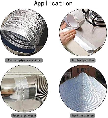 2 tommer - 20 meter Aluminiumfolietape, Sølv, God til HVAC, Forsegling &