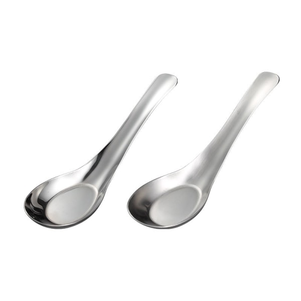 304 Stainless Steel Flat Spoon, Fine Model Can Be Mirror Polished Standing, Multi-Specification Bow Practical Spoon, Pack of 10