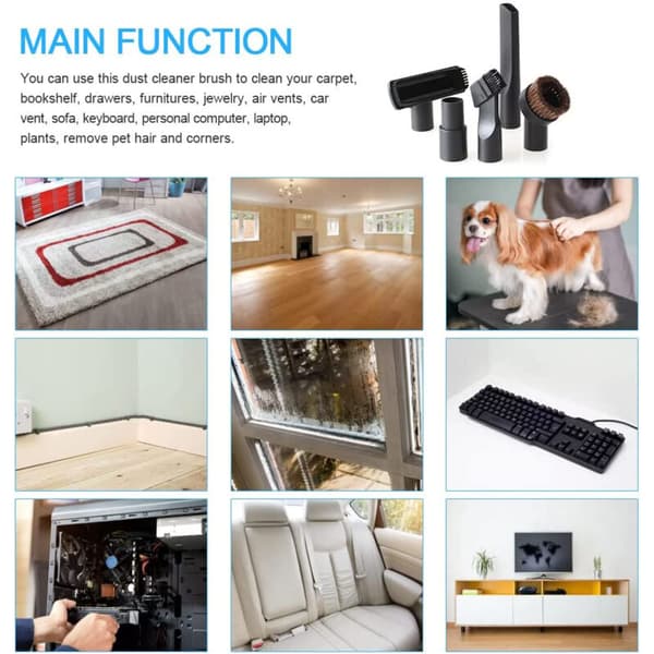5-piece Vacuum Cleaner Accessory Set (32/35 mm): Extra Nozzle Set, Cleaning Brush, Brushes and Nozzles, Nozzle Tip, Short Nozzle