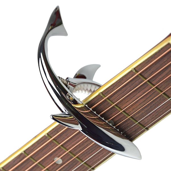 Zink Legering Gitarr Capo Haj Capo för Akustisk och Elektrisk Gitarr med Bra Handkänsla, Inget Bandrassel och Hållbar (Silver)