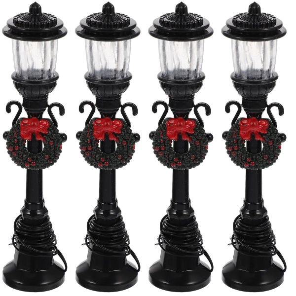 4 Pcs Street Lights Outdoor Birthday Park Scene Layout Props Fake Street Light Prop Miniature Street