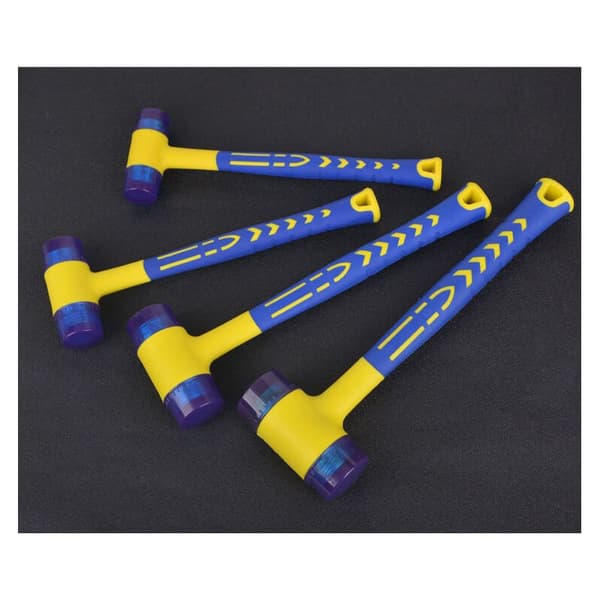 CHOYCLIT Rubber Mallet, Rubber Hammer with Non-Slip Fiberglass Handle, with Double-Sided Soft Grip