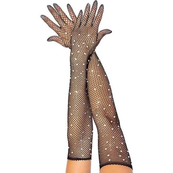 Rhinestone Mesh långa handskar för kvinnor