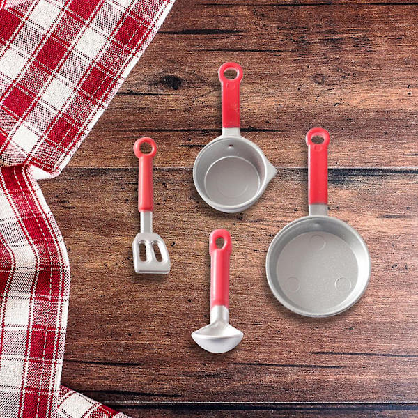 2 Set Mini Leksak Simulerings Mini Köksleksak Mini Köksdekoration Mini Hus Köksredskap Mini Köks Dekoration Silver 5X2.7X0.5CM