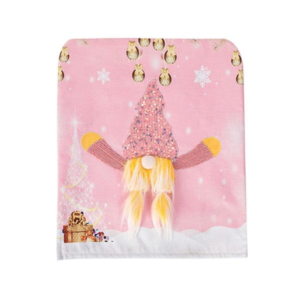 Christmas Faceless Gnome Chair Cover LED Light Pink Chair Back Cover OrnamentGirl