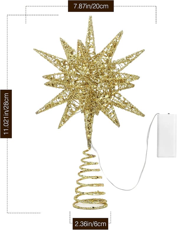 Juletrestjerne, juletrehimmel LED-lys, Moravian C