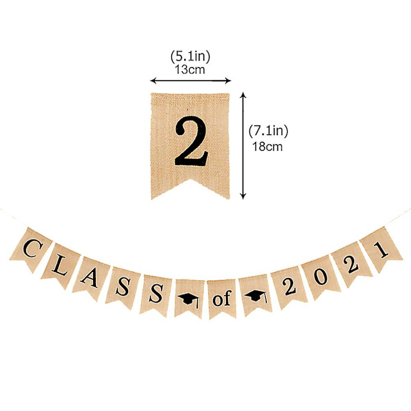 1 kpl Valmistujaisjuhlan Lipun Class Of 2021 Juhla Lipun (sekalaisia värejä) Sekalaiset värit 18X13CM