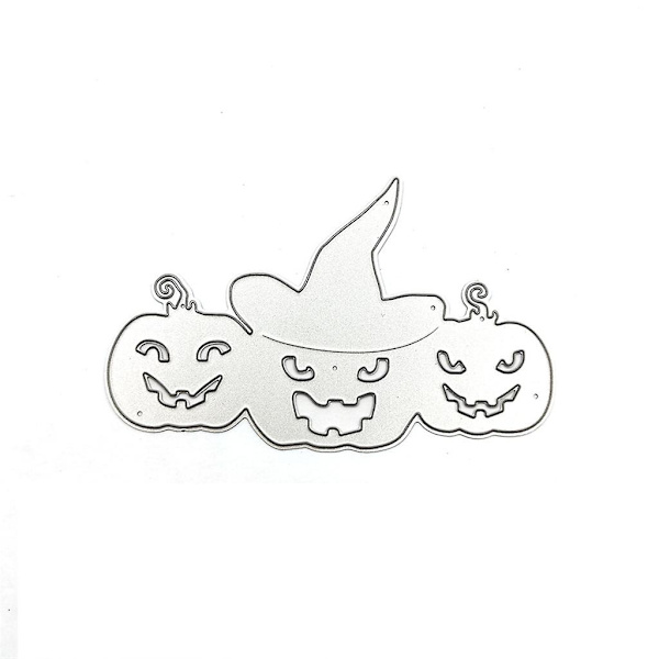 Halloween Græskarhoved DIY Trykt Kulstofstål Prægningsskabelon Papir Kort