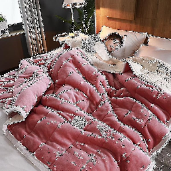 Fleece-tepper og pledd for voksne, tykke og varme vintertepper 180*200cm, supermykt luksuriøst sengeteppe for dobbeltseng