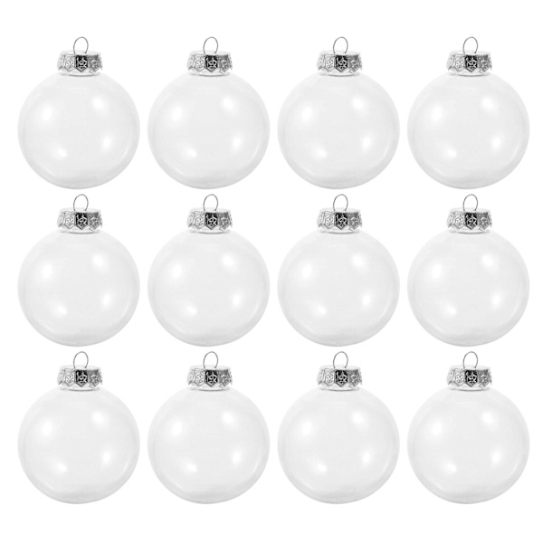 12 stk Julepynt Kule Ornamenter Dekorative Kuler Julerfestgaver DIY Klar Plast