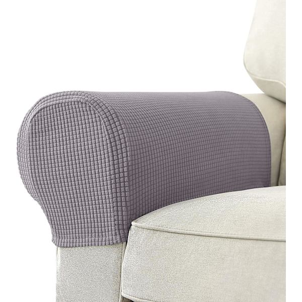 Set med 2 Jacquard Stretch Soffa Armstöd Armstödsskydd Halksäkra Möbelskydd Armstödsskydd för Soffa Recliner Lavendelgrå Lavender Gray