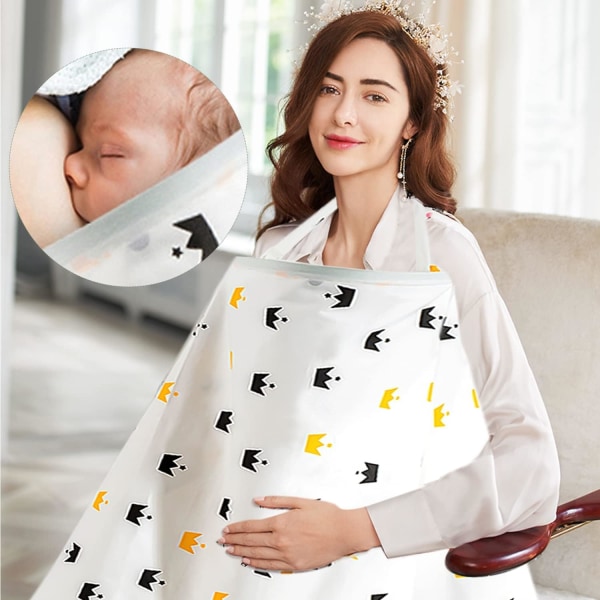 1-pack cover för baby , amningsförkläde i bomull, andningsbara, justerbara remmar, fullständigt integritetsskydd