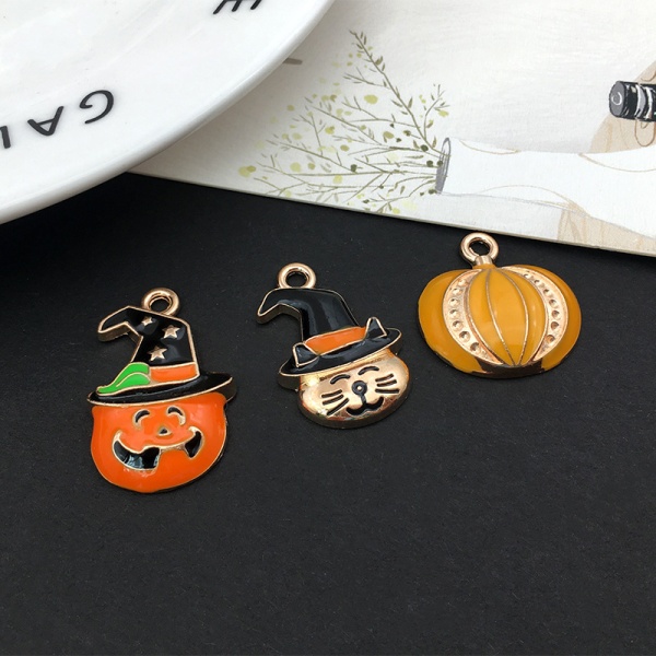 30 stykker Halloween charms til smykker fremstilling af emalje charms Græskar spøgelse flagermus legering charms til DIY Armbånd halskæde Pend