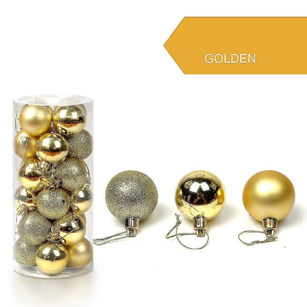 48stk 30mm Juletre Ball Ornament Hengende Hjem Festpynt gull