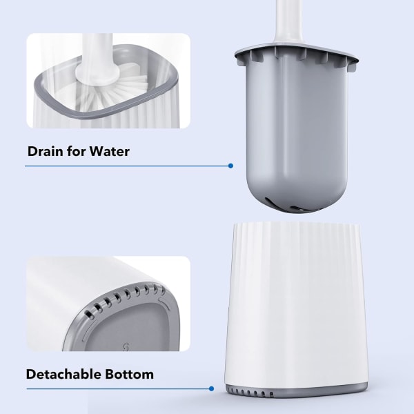 2 pakkaus wc-harja, wc-kulhon harja ja pidike tuuletetulla pidikkeellä, wc-pesuri silikoniharjaksilla, wc-puhdistusharja syväpuhdistukseen