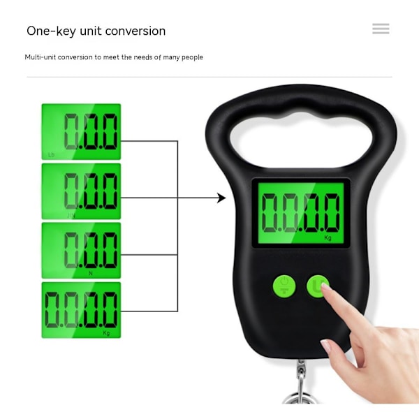 50KG/10G Elektronisk Digital Fiskevekt Hengekrok med Bakgrunnsbelyst Display Matvekt