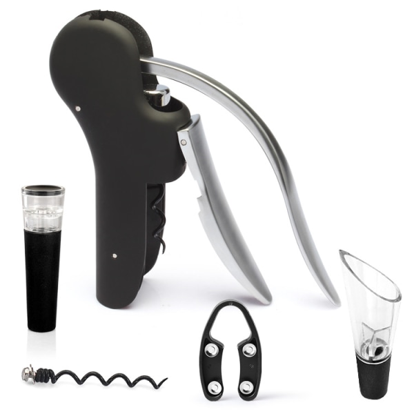 Vinflaskeåpnersett, manuell håndholdt korketrekker med ergonomisk spakpumpe, vertikalt stående design, glatt flaske Nec