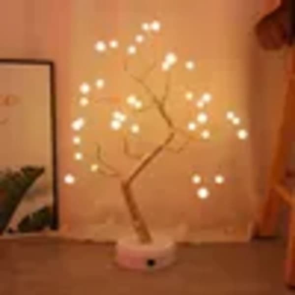 Juletre Illusjonslampe USB Barnerom Dekor 3D Perlenummer Tre LED Nattbordslampe Bursdagsgave