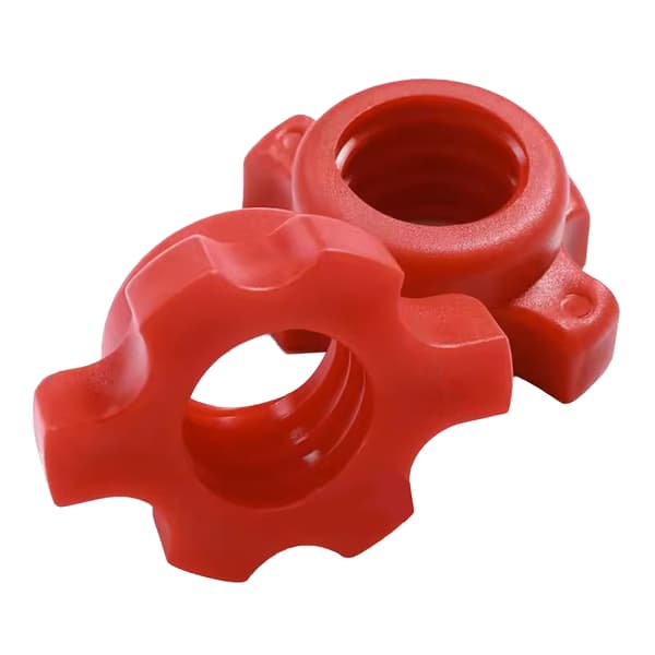 2 Red Spinlock Collars Anti-Slip Stable Secure Easy-to-Operate Weightlifting Dumbbell Accessories