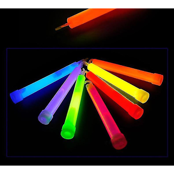 6 Tommer Glødestav Tykke Neonlys Individuelt Indpakket Med Snore UV Party Tilbehør Party Glød I Mørket Camping Tilbehør 5stk Multi