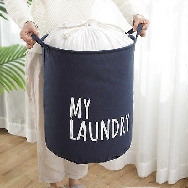 Foldable Laundry Basket with Drawstring Large Capacity Waterproof Clothes Storage Basket for Home Bathroom Bedroom