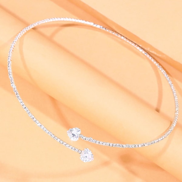 Choker-kaulakorut säädettävät kristallijuhlat kaulakoru kimallus hääkaulakoru kulta tai hopea ketju korut