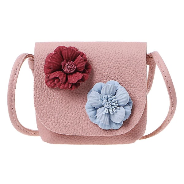 Barn Baby Girls Flower Messenger Bag Liten Håndveske Skulderveske For Key Coin PurPink