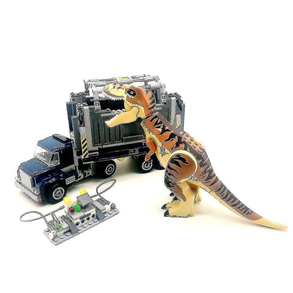 Transport byggeklodser tyrannisk dinosaur Jurassic dinosaur legetøj byggeklodser børnegave10922 (Ingen æske)