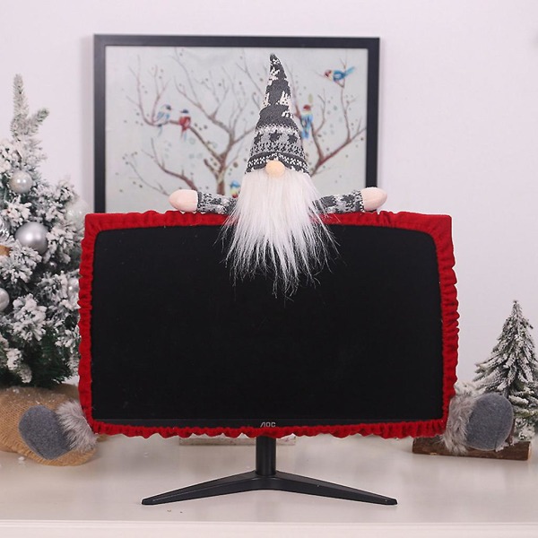 Christmas laptop monitor støvdeksel Sverige Julenissen nisse dekorasjon datamaskin LCD-skjerm støvbeskyttelse filmGrå