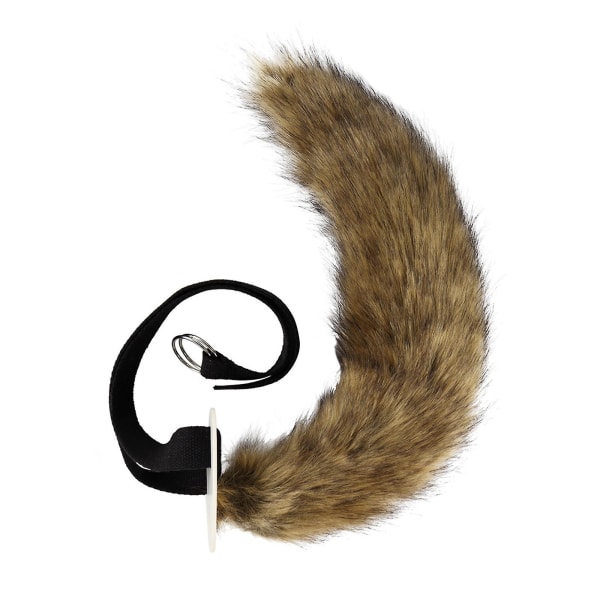 Adjustable Belt Faux Fur Tail for Cosplay Halloween Party Costume Anime PropsGrass yellow