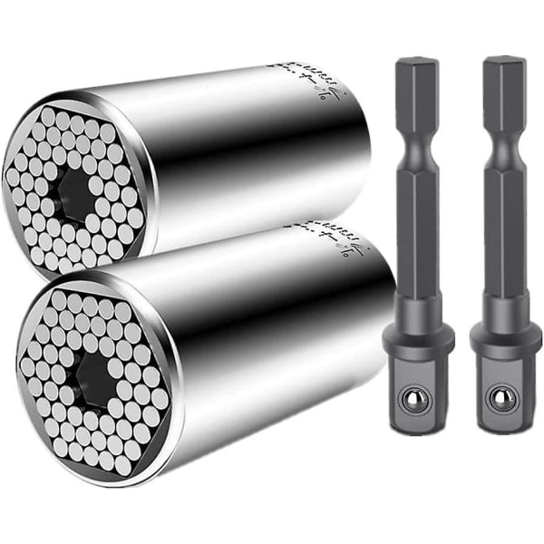 4 stk universal - 7-19 mm universal, høy kvalitet krom-vanadin, multifunksjonell håndverktøyadapter borrreparasjonsverktøy